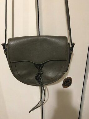 Rebecca Minkoff Ladies Olive Green Leather Saddle Crossbody Bag